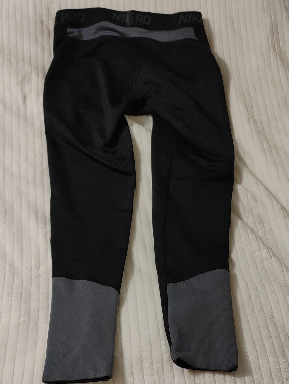 Nike Kids Black Cropped Leggings with White Swoosh
